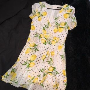 Polka Dot lemon wrap dress from shein!